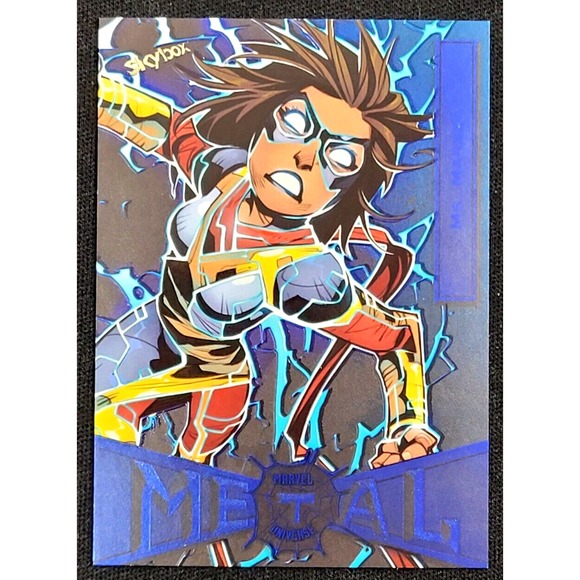 2022 UPPER DECK MARVEL METAL UNIVERSE SPIDER-MAN MS. MARVEL NEON BLUE